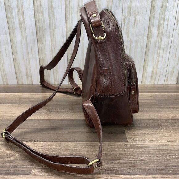 Born Metro Backpack Brown Leather Metal Studs Top Handle main image 7